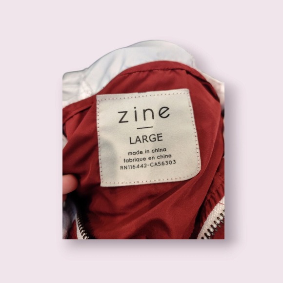 Zine Zumiez Women's Windbreaker Jacket Size Large Full Zip Lightweight Hooded - Picture 3 of 8